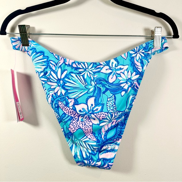 Lilly Pulitzer Kylen Bikini Bottom Amalfi Blue Sound the Sirens - Picture 6 of 15